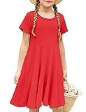 Das lässige Kleid für Mädchen hat einen Rundhalsausschnitt und einen dehnbaren Stoff, der das An- und Ausziehen erleichtert; der breite Saum verleiht dem Kleid einen fließenden Fall, ohne dass man sich Sorgen machen muss, dass man sich auszieht - ein Kleid wie dieses wird Ihre Prinzessin also unbedingt brauchen.