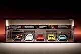 Garage64 Yokohama Tire Workshop 1:64 Acrylic Display Garage Diorama with LED (30x14x10 cm) – JDM Style Tire Shop for Hot Wheels, Mini GT, Tarmac Works