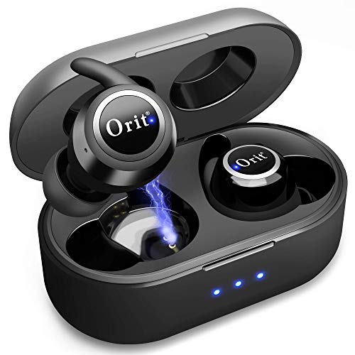 Auriculares inalámbricos Bluetooth, Cascos Bluetooth 5.0 Mini Estéreo In-Ear Deportivos con Micrófono Incorporado 30H Tiempo Espera IPX5 con Funda de Carga para iPhone Huawei