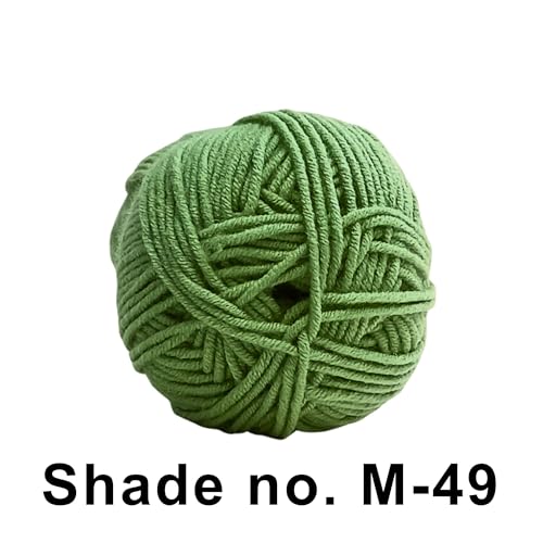 Image of VCR 4ply Dull Green Yarn, 100 Grams Hank, 190 Meters Length, Acrylic Ball for Crochet and Knitting, Soft Crosia Threads, Pack of 1 Yarn, Suitable for DIY Crafts