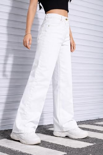 Image of ADBUCKS Stretchable Denim Fabric High Rise Straight Fit Jeans for Girls