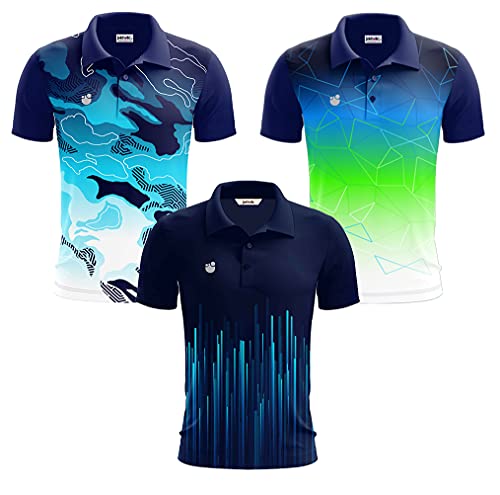 Image of Inkholic Men's Regular Fit Collar Sports Jersey Combo Pack of 3
