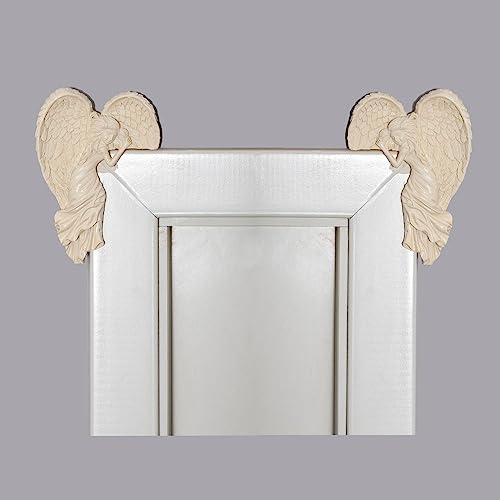 Bullpiano 2 Pcs Door Frame Angel Decor,16 x 11cm Left/Right Corner Angel Figurines,Door Frame Angel Wings Sculpture,Resin Corner Angel Statue,Angel Wall Sculpture,Christmas Decoration