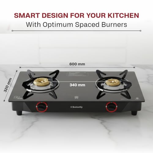 Butterfly Smart 2 Burner Glass Top Gas Stove with Manual Ignition - Image 7