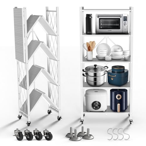 FuGuiB Klappregal,Faltregal,Regal Klappbar,Faltbares Regal Weiß 5