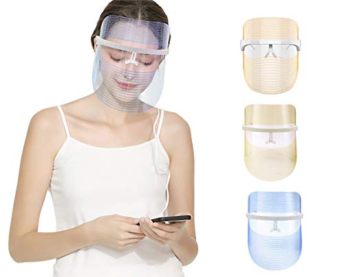 LED masque facial de traitement, Acne traitement Masque, Anti-âge masque, acné Masque de luminothérapie,3 couleurs faciales traitement de la lumière beauté soins de la peau