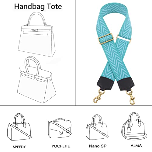 Image of Purse Strap Replacement Crossbody Handbag Stripe Wide Adjustable (shoulder strap Black Leather Head(P-9))