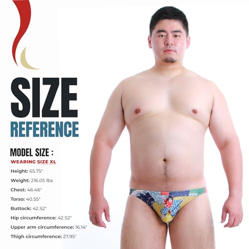 PROPAGANDA Kabuki Ukiyoe Silky Bikini for Men, Quick-Drying, Japanese Print Swimwear, Vibrant Cationic Polyester3