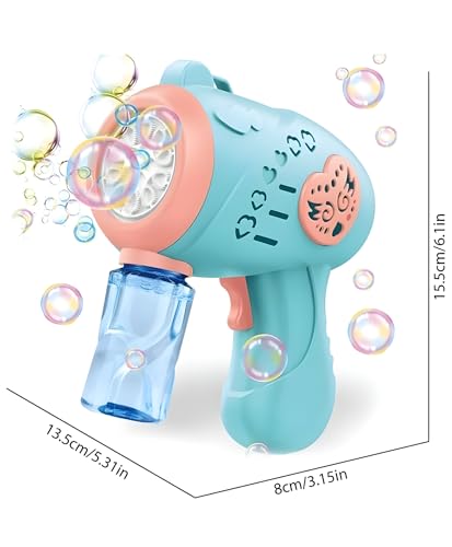Image of Niku Bubble Gun Maker Toys for Kids Girls Boys | Leak-Proof Bubble Machine Automatic Space Theme | 1 Bubble Solution | Best Birthday Gift - Orange
