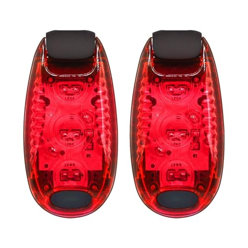 EUBEISAQI Paquete de 2 luces traseras LED de seguridad, luces de advertencia intermitentes con clip para correr, casco de ciclismo, collar de perro, caminar, lámparas de faro impermeables rojas de