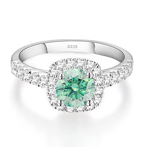 Round Cut Moissanite Solitaire Engagement Rings Moissanite 18 K white glod Plated 925 Sterling Silver Promise Ring2