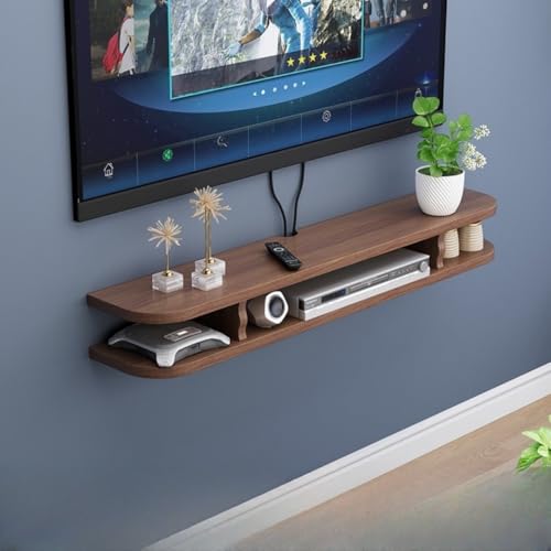 JoyeeLii 吊り下げ式テレビキャビネットの壁掛け、モダンでシンプル、小さなスペースのリビングルームの寝室に適しており、超狭額縁デザインで、小さな家の負担を軽減し、取り付けと使用が簡単です。 (オーク色,80cm)