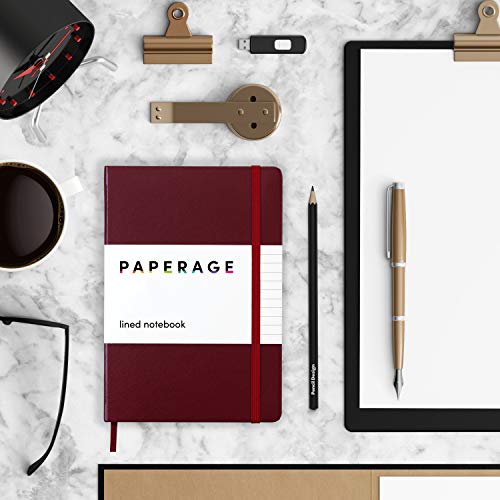 Paperage-Lined-Journal-Notebook-Hard-Cover-Medium-57-X-8-inches-100-gsm-Thick-Paper-Use-for-Office-Home-School-or-Business-Burgandy-Ruled
