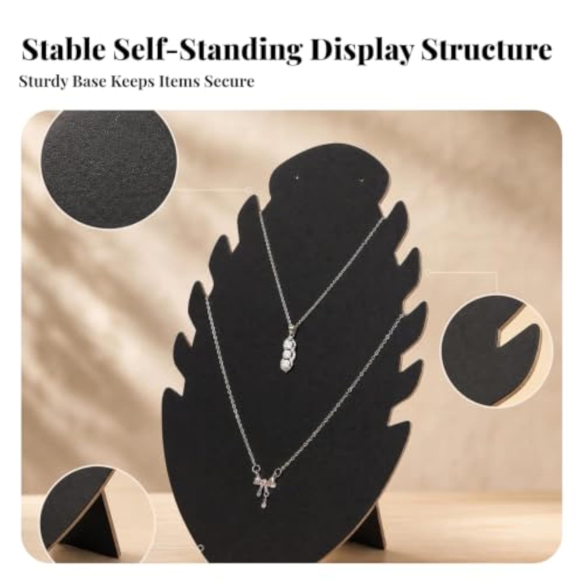 Freestanding Flame-Shaped Necklace Stand, Jewelry Display Board
