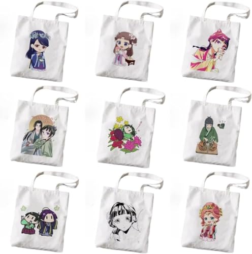 薬屋のひとりごと 手提げバッグ 猫猫 壬氏 帆布 多機能 通勤 通学 旅行 アニメグッズ (2個セット)のサムネイル