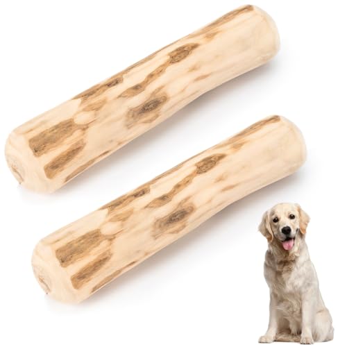 COYUN 2pcs Bastone da Masticare per Cani e Cuccioli,Giochi Masticativi per Cuccioli Lunga Durata,Pulizia Denti Naturale,Legno di caffè,Antistress per Cani Attivi(S,14cm)