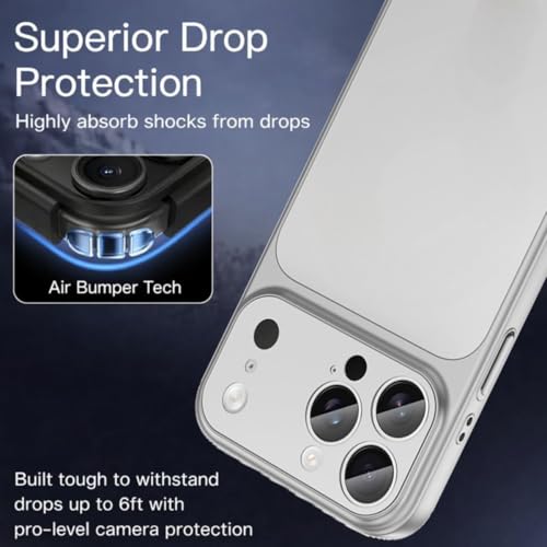 Image of MOBILOVE Converter Case for iPhone 12 / iPhone 12 Pro to iPhone 17 Pro / 17 Pro Max Style Design Comes with Logo Shockproof Back Cover with Camera Protection & Slim Matte Finish (Silver)