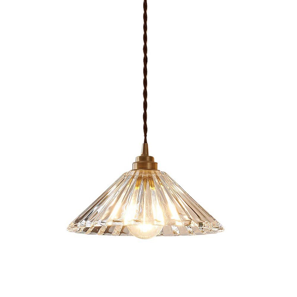 Genérico Lámpara De Cristal Con Embudo Vintage, Ajustable Para Comedor, Cocina, Isla Y Cafetería