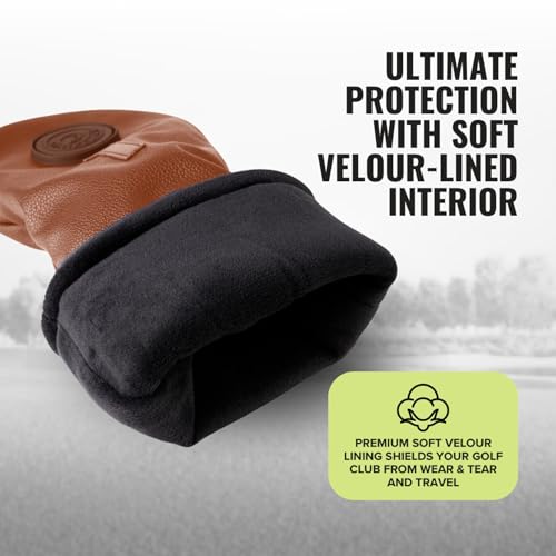 Stripebird Magnetic Golf Driver Head Cover - Ultra-Strength Neodymium, Magnetically Attached - Durable Golf Club Headcover - Lightweight Modern Design - Versatile Fit for All Major Brands - Brown - image 4