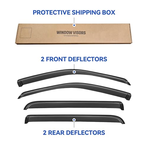 Image of Window Visors Rain Guards Shield for 2002-2010 Ford Explorer /Mercury Mountaineer, Out-Channel Window Vent Wind Deflectors Visors Shades for 2003-2010 Lincoln Aviator