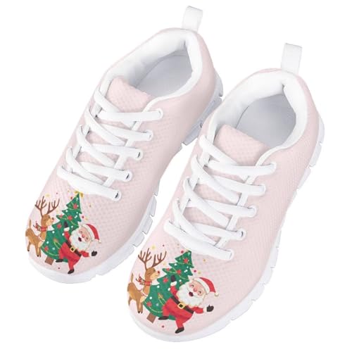 Boys Girls Christmas Mesh Sneaker Non Slip Breathable Sports Running Tennis Shoe Lace-up Casual Walking Shoe US11-52
