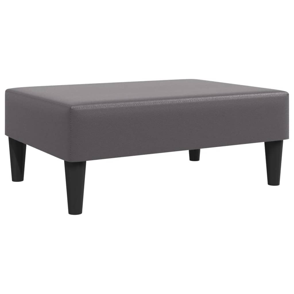 Repose-pied gris 77x55 cm en similicuir tabouret bas moderne pour salon