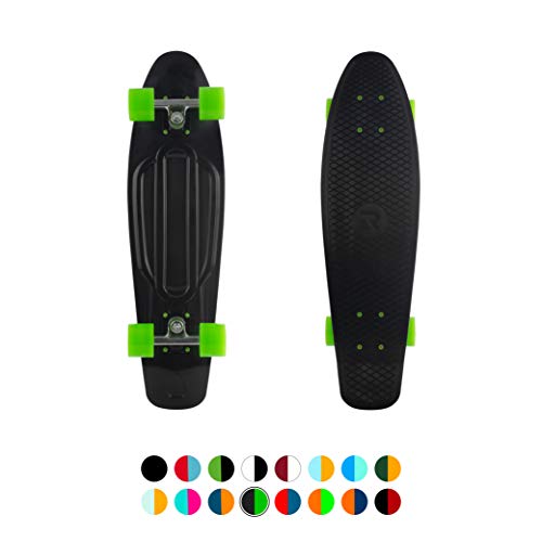 Retrospec Quip Skateboard 22.5" Classic Plastic Mini Cruiser Complete Skateboard w/ABEC 7 Bearings