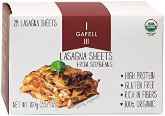 GAFELL - Lasagna sheets from Soybeans, Organic, Gluten Free, 3.52 OZ