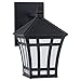 Sea Gull Lighting 89131BLE-12 Herrington - One Light Outdoor Wall Mount, Black Finish with Etched/White Glass