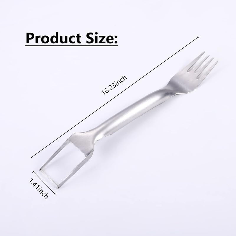 Upgraded 2-in-1 Stainless Steel Fruit Cutter, 2024 New Watermelon Fork Slicer Cutter Slicer Tool, Dual Head Fruit Forks Slicer Knife for Home Kitchen Gadget (2 Pcs)