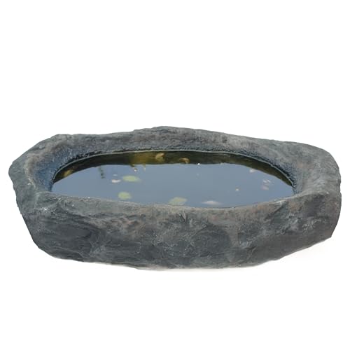 Gardenised Huge Decorative Outdoor Weather Resistant Faux Stone Realistic Sandstone Rock for Garden Patio Landscape Lightweight Boulder Utility Cover for Lawn Yard Pond Park & Backyard, Birdbath