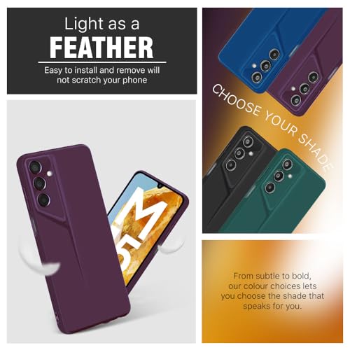 Image of WOW IMAGINE Slim Back Cover for Samsung Galaxy M15 5G Prime Edition | M15 5G | F15 5G | Blade Series Ultra Thin Case | Camera Protection | Soft Matte Silicone Flexible Mobile Case - Purple