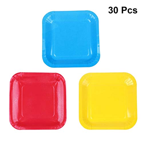 Toyvian Pratos de Papel Quadrados de 7 Polegadas Bandeja de Papel Diy Natal AcessÃ³rios DescartÃ¡vei
