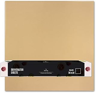 Homey 10-Pack Flexible Reusable and Resizable Non Stick Teflon Food Dehydrator Sheets, 14x14-Inches