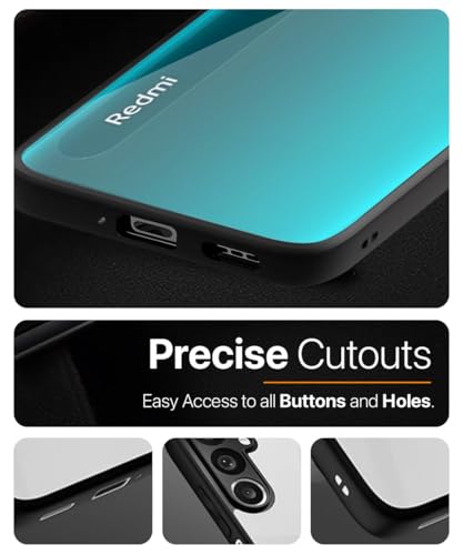 Image of WOW IMAGINE Shockproof Hybrid Back Cover for Mi Redmi 9A | 9i | Hard Slim fit Back Case | PC & TPU | Clear Transparent Case - Black