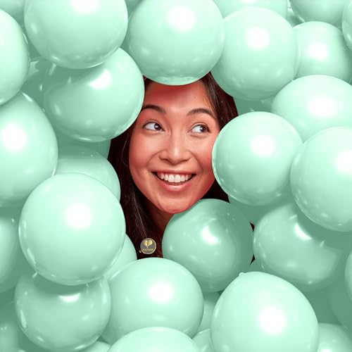 Image of AFTERLOON Biodegradable Natural Rubber Latex Mini Balloons 50 pcs Pastel Green 5 Inch, Plastic-Free Alternative Matte Color Durable Thickened Extra Strong Helium Float, Garland Wedding Decor