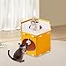 Bothyi Felt Cat House Kitten Cave Tunnel Scratch Resistant Furniture Extra Large Foldable for Indoor Cats Bed Cave Hideaway, Orange
