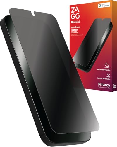 ZAGG Fusion Privacy Google Pixel 9 Pro XL Screen Protector - Flexible Hybrid Polymer 2-Way Privacy Filter Impact & Scratch Protection EZ Apply Installation Recycled Materials
