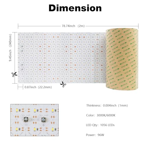 Panel LED flexible 6.56 pies 3000K con atenuador miniatura 5