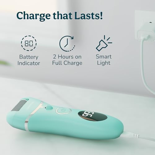 Image of Caresmith Bloom Callus Remover for Feet Electronic | Foot Scrubber for Dead Skin | 3 Crystal Quartz Heads suitable for Dead Skin Remover | Pedicure kit for Women as Foot Cleaner
