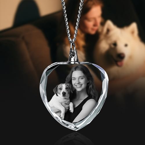 Custom 3D Crystal Photo Necklace, Personalized Laser Etched Picture, Great Customized Valentines Day Gifts for Her, Women, Wife, Men, Great Gifts for Anniversary, Birthday, Couple Keepsake4