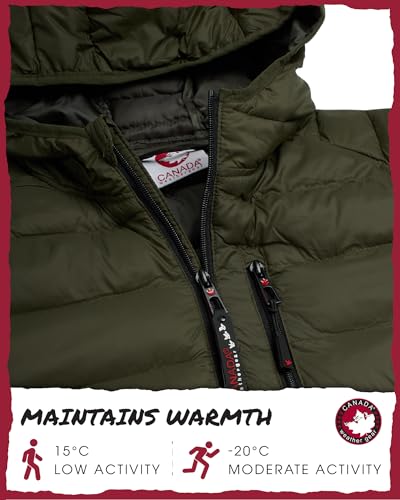 Image of CANADA WEATHER GEAR Mens' Puffer Jacket - Lightweight Packable Bubble Coat, Water Resistant Outerwear Jackets for Men (M-XXL)