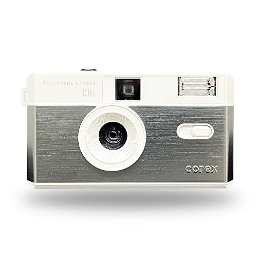 Corex Cámara CH1 reutilizable de medio marco de 35 mm, flash integrado y compatible con película negativa de color o blanco y negro de 35 mm (película y batería no incluidas), edición limitada,