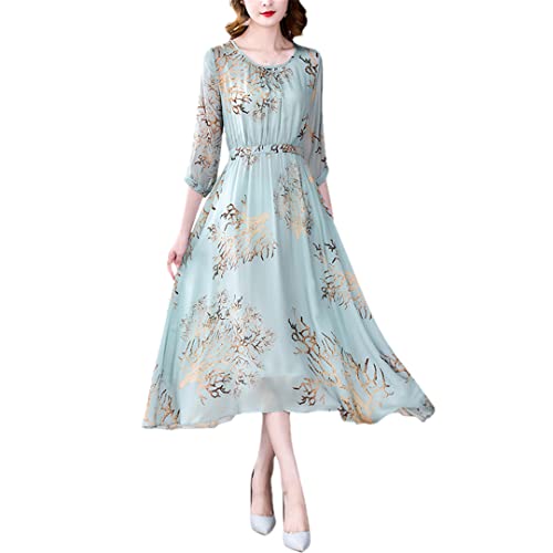 Robe midi d'été à imprimé floral Hndudnff l'élégance d'une coupe rétro de bal de plage