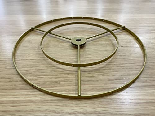 RISEON Lamp shade Frame with hanging holes, DIY Lamp shade Wire Ring Support Hanging E27 Chandelier Frame Harp Lamp Shade Bracket,Make DIY Shell Bead Table/Floor/Pendant Lamp (Gold)