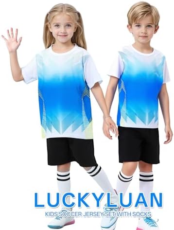 Amazon | LUCKYLUAN キッズ サッカージャージセット ソックス付き