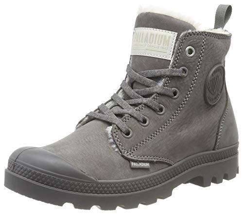 Palladium Women's Slouch Boots, Beige Cloudburst Charcoal Gray P63, 8.5 us