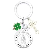 JRZDFXS Porte-clés Saint Christophe Protection du Voyageur,Porte Clé St...