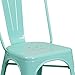 Flash Furniture Commercial Grade Mint Green Metal Indoor-Outdoor Stackable Chair