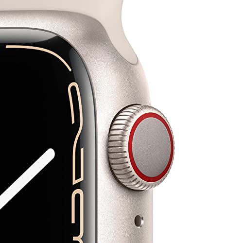 41wP0UR 88L Apple Watch Series 7 GPS + Cellular, 41mm Starlight Aluminum Case with Starlight Sport Band - Regular (Renewed) - Image 3